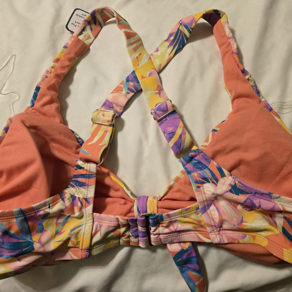 NWT Time & Tru Floral Swim Top Size 1X (16W-18W) - Picture 2 of 5